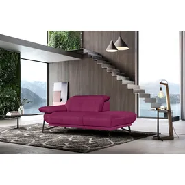 Egoitaliano "Anais, erstklassiges Designsofa, Breite 179 cm, Fußfarbe schattengrau", Kopfteil verstellbar, Luxus-Microfaser, (fuchsia), lila