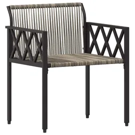 vidaXL Gartenmöbel-Set 4 Stk. Grau und Dunkelgrau Poly-Rattan