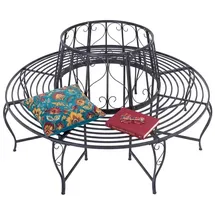 Relaxdays Baumbank 85 x 160 cm Schwarz