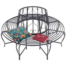 Relaxdays Baumbank 85 x 160 cm Schwarz