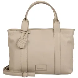 Henkeltasche BURKELY "BURKELY Taschen Leder", Damen, Gr. one size, grau, Leder, Taschen