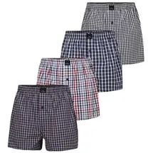 Götzburg Boxershorts kariert blau XL 4er Pack