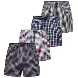 Götzburg Boxershorts kariert blau XL 4er Pack