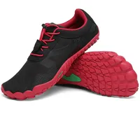 SAGUARO Barfußschuhe Herren Barfuss Schuhe Damen Zehenschuhe Outdoor & Indoor Fitnessschuhe Mit Breite Zehenbox, Vitality III - Barfußschuhe Cornell Rot,Gr.46 - 46 EU