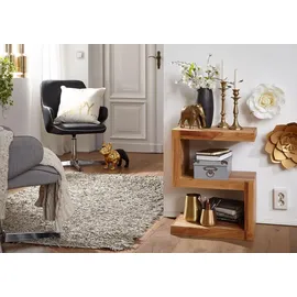 FineBuy S Cube Braun Akazie 44 x 59 x 30 cm