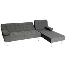 Mendler Schlafsofa HWC-K22, Couch Ecksofa Sofa, Liegefläche links/rechts Schlaffunktion 236cm ~ Stoff/Textil dunkelgrau, schwarz