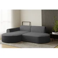 Fun Möbel Ecksofa Designersofa BONDY in Stoff Neve Dunkelgrau