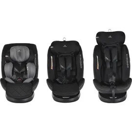 Cangaroo Kindersitz i-Size Castor (40-150cm) Gruppe 0/1/2/3 Isofix, Kopfschutz grau - Grau/Schwarz