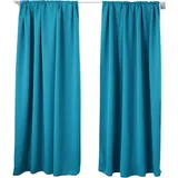 Woltu 2er Set Gardine blickdicht 250 g/m2, mit Kräuselband türkis 135x245 cm - Woltu