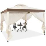 Goplus Pavillon 3 x 3 m inkl. 4 Seitenteile Beige