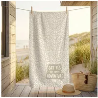 MTOnlinehandel Fernweh Badetuch 100 x 200 cm beige