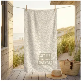 MTOnlinehandel Fernweh Badetuch 100 x 200 cm beige