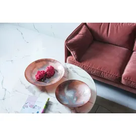 LEONARDO HOME Poesia 50 cm, rosé, Glas, runde Design-Glasschale mit schimmernder Oberfläche, handgefertigt, Höhe 7,5 Durchmesser cm, 050638