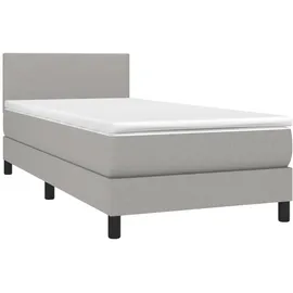 vidaXL Boxspringbett 100 x 200 cm Hellgrau