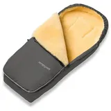 Hofbrucker Lammfell-Fußsack Alaska in Grau - (L)95 x (B)35 cm