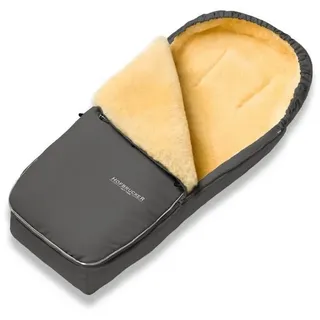 Hofbrucker Lammfell-Fußsack Alaska in Grau - (L)95 x (B)35 cm | Gr.: onesize