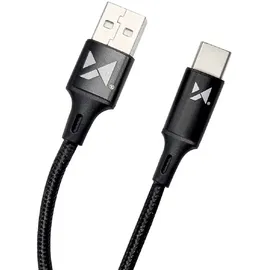 wozinsky Ladekabel Schnellladekabel USB - USB Typ C 2,4A 1m Schwarz - Schwarz