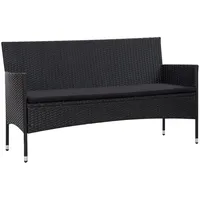 vidaXL Garten Lounge-Set mit Auflagen 3-Sitzer Bank schwarz/schwarz