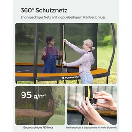 Songmics Gartentrampolin 305 cm inkl. Sicherheitsnetz schwarz/orange
