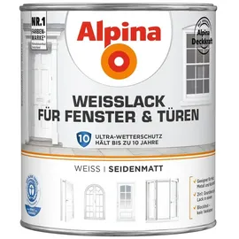 Alpina Weißlack für Fenster und Türen 2 l weiß seidenmatt