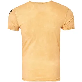 RUSTY NEAL T-Shirt RUSTY NEAL, Herren, Gr. 3XL, braun (camelfarben), 100% Baumwolle, bedruckt, normal, Rundhals, Shirts T-Shirt, mit eindrucksvollem Print
