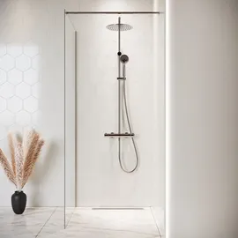 Badplaats Duschwand Florida 60 x 200cm Glas Duschabtrennung Chrom - Walk-In Dusche Nano Duschtrennwand