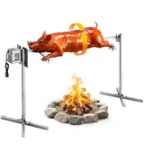 Spanferkelgrill Lammgrill Spießbratengrill 1422,4 Mm Rotisserie-grill Ac 220-240 V, 8-stufiges Elektrisches Rotisserie-grill-set Mit 60 Kg Tragkraft, 38 W Motor Grillset Für Partys