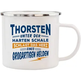 Hti-Living Emaille Becher 0,5 l Weiß