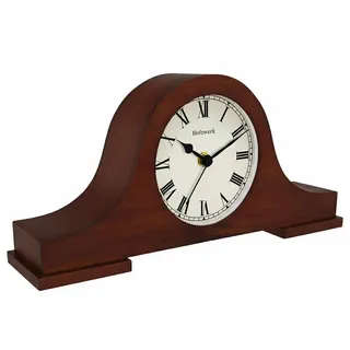 Holzwerk Tischuhr Nostalgische Retro Vintage Tisch Uhr Nahezu lautloses Uhrwerk, römische Ziffern, Quarzuhrwerk braun