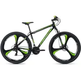 KS-CYCLING Mountainbike KS CYCLING "Sharp" Fahrräder Gr. 51 cm, 29 Zoll (73,66 cm), schwarz (schwarz, grün) Hardtail für Herren, Kettenschaltung