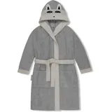 Normani Kinder Bademantel aus Bio-Baumwolle Malia in Grau / Waschbär | Gr.: 134/140