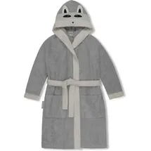 Normani Kinder Bademantel aus Bio-Baumwolle Malia in Grau / Waschbär | Gr.: 134/140