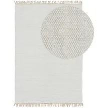 benuta basic Kurzflor Teppich aus recyceltem Material Tom Cream 60x100 cm - Moderner Kurzflor-Teppich für Wohnzimmer