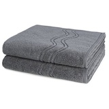 ROSS Cashmere feeling Duschtuch-Set (2er-Set) Handtücher 2 ct Grau