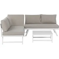 Beliani Gartenlounge 5-tlg. Grau/Weiß