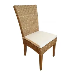 Esszimmer Stuhl Rattanstuhl Wintergarten Stuhl Korbstuhl nachhaltig Cardine cappuccino natur : mit Sitzkissen