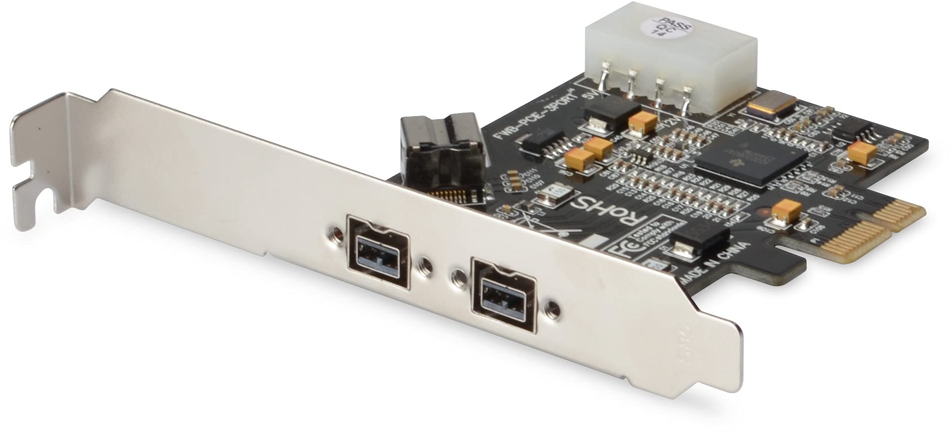DIGITUS IO-Karte - PCIe - Firewire 800 1394b Schnittstellen-Karte - 3-Port - 2x 9-Pin extern & 1x 9-Pin intern