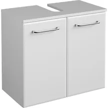 Saphir Waschbeckenunterschrank 2 Türen 60 x 53 x 33 cm Weiß Hochglanz