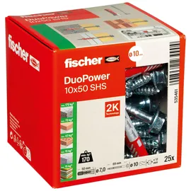 Fischer DUOPOWER 10 x 50 S Dübel 25 Stück