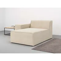 Chaiselongue RAUM.ID "Norvid" Sofas Gr. B/H/T: 123cm x 75cm x 153cm, Struktur weich, Taschenfederkern-Armlehne links, beige (natural) modular, wahlweise mit Kaltschaum, Komfortschaum oder Taschenfederkern