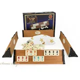 Star VIP Star V.I.P Kompakt Wooden Rummy Set VIP OKEY mit Melamin Steine Rummy Cup