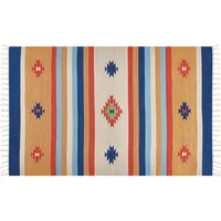 Beliani Teppich Taronik Bunt 140 x 200 cm Baumwolle Kelim