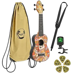 Ortega K2-VP Keiki Sopran Ukulele Pack "Voodoo Puppet"