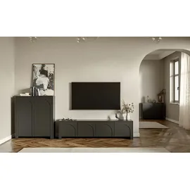 Möbel Kraft Highboard 100 x 117 x 35 cm Schwarz
