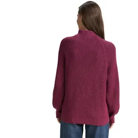 Tom Tailor 1047670 Loose Fit Strickpullover mit Stehkragen, 38881-Red Rib Structure, M