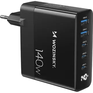 wozinsky GaN Charger (140 W), USB Ladegerät, Schwarz