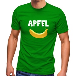 MoonWorks Print-Shirt Herren T-Shirt lustiger Aufdruck Apfel Banane Witz Scherz Fun-Shirt Spruch lustig Moonworks® mit Print grün S