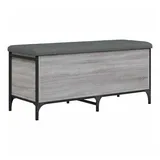 furnicato Truhenbank Flurbank Grau Sonoma 102 x 42 x 45 cm mit Stauraum und Kissen grau 102 cm x 45 cm