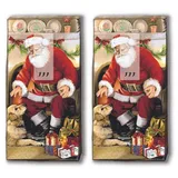 20 Taschentücher (2x 10) Taschentücher Weihnachtsmann daheim/Santa / Winter/Weihnachten