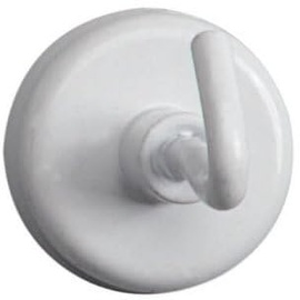 Maul Magnet Ø x H) 25mm x 36mm rund, mit Haken Weiß 5 Stück(e)